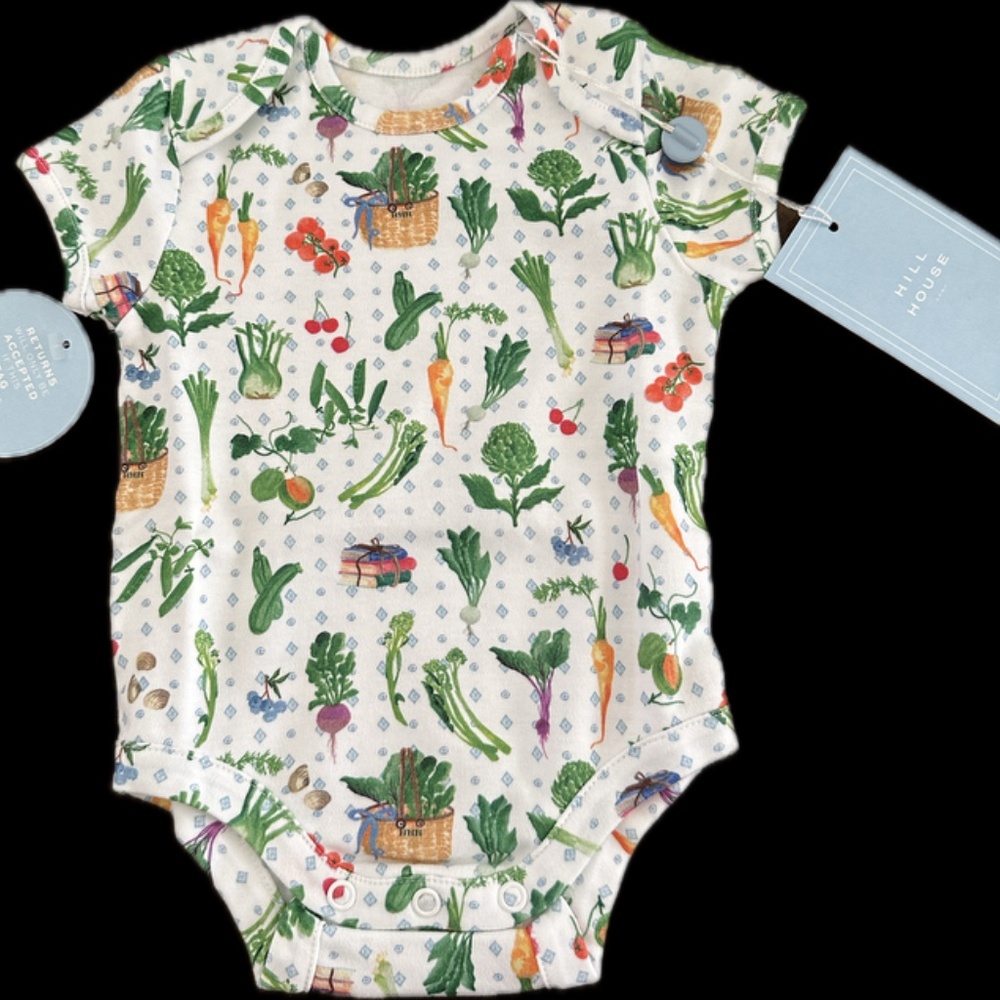 Hill House Home The Short Sleeve Onesie - Farmers Market - Size 3-6 Months *NEW*